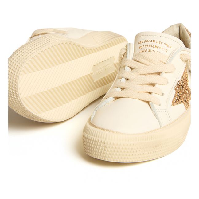 May Glitter Lace-up Sneakers | Gold
