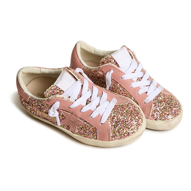 Super-Star Glitter Lace-up Sneakers | Pink