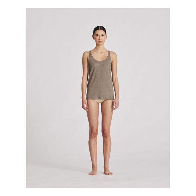 Synne Linen Tank Top | Taupe brown