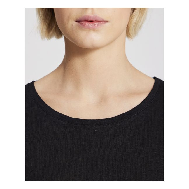 Ivalo Linen T-Shirt | Black