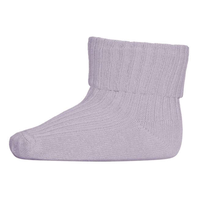 Rib cotton socks | Purple