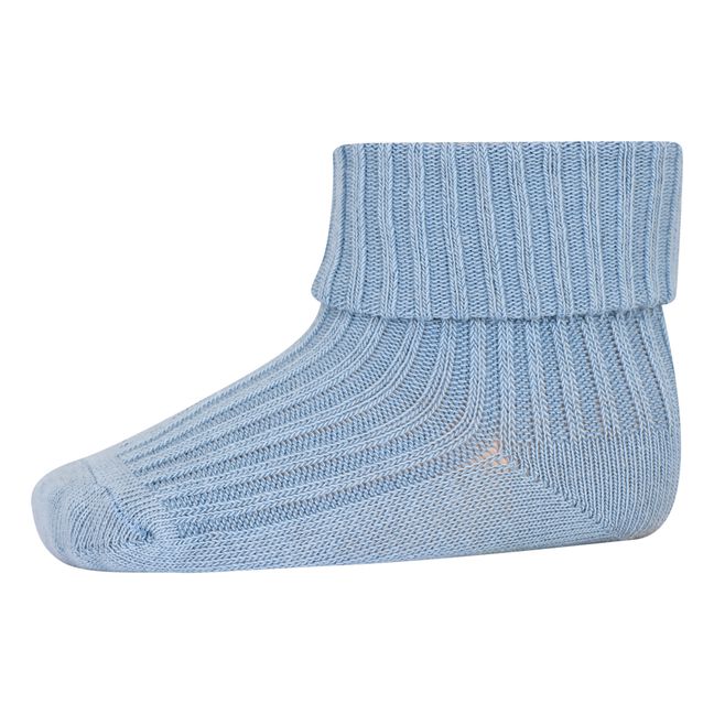 Rib cotton socks | Light Blue