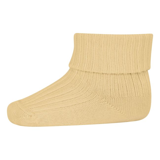 Rib cotton socks | Yellow