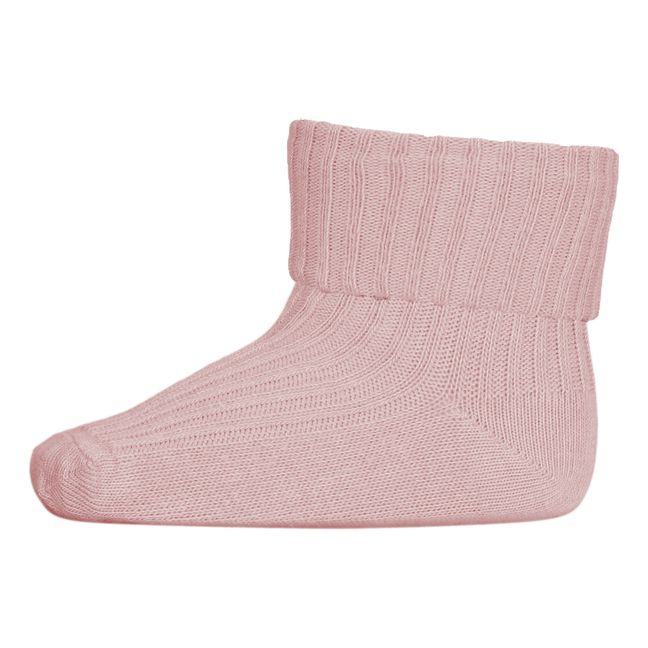 Rib cotton socks | Marled pink