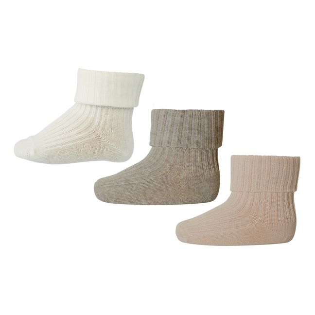 Lote de 3 pares de calcetines de algodón Rib | Blanco