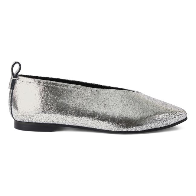 Ava Ballerinas Leather | Silver