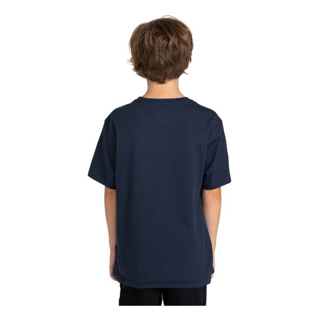 Camiseta de algodón orgánico Vertical | Azul Marino