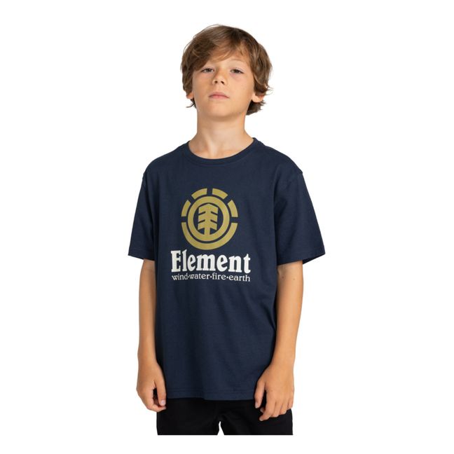 Vertical Organic Cotton T-shirt | Navy blue