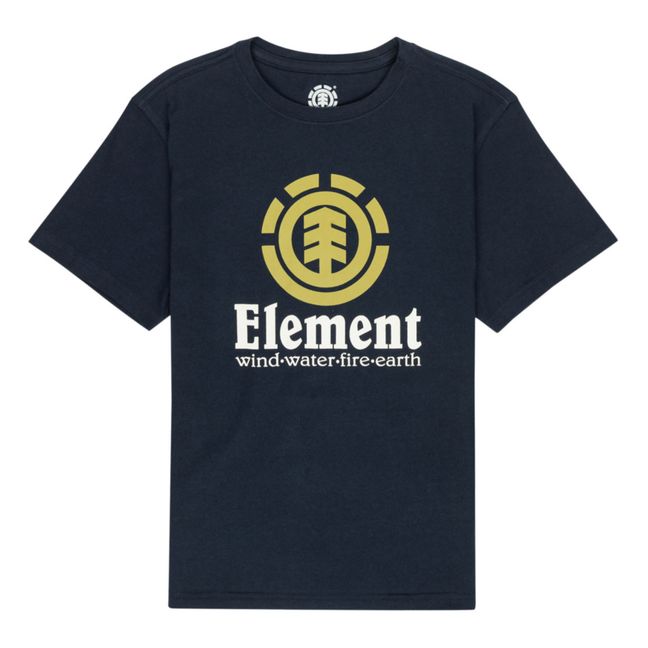 Vertical Organic Cotton T-shirt | Navy blue