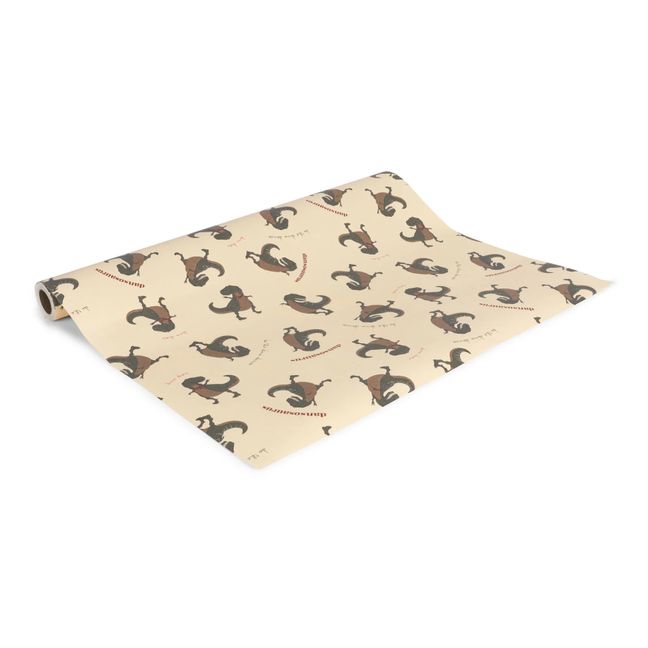Papier cadeau Dansosaurus - 10 mtr | Beige