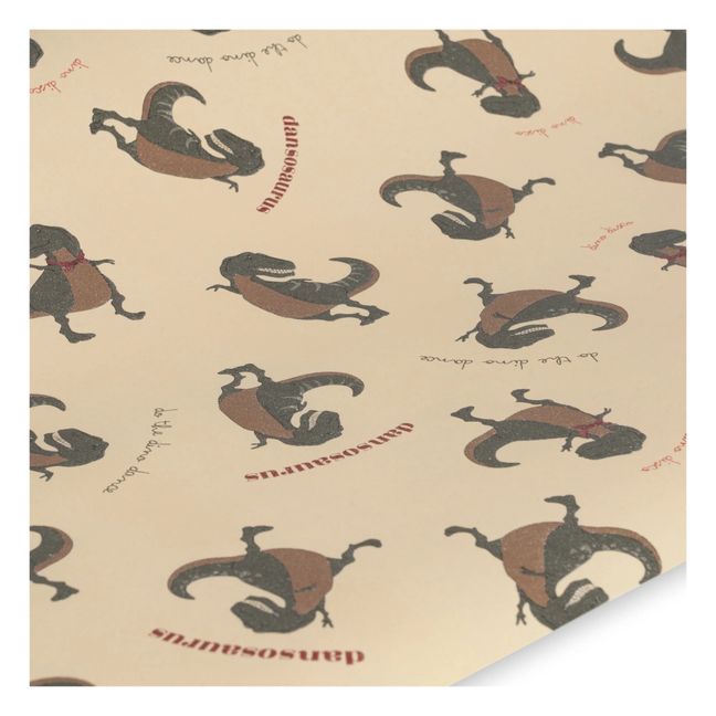 Papier cadeau Dansosaurus - 10 mtr | Beige