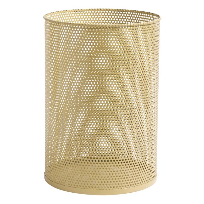 Perforated Metal Wastepaper Bin | Yellow
