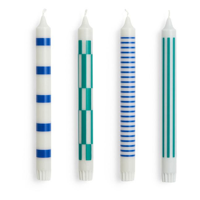 Pattern candles - Set of 4 | Blue