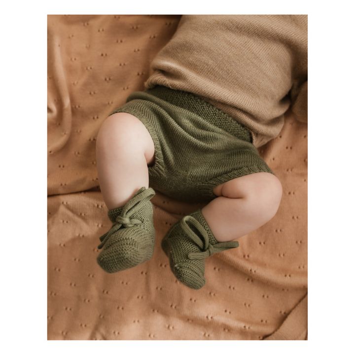 Hausschuhe aus Merinowolle | Khaki- Produktbild Nr. 1