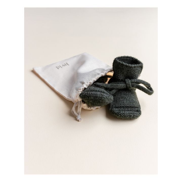 Zapatillas de lana merina | Verde Abeto- Imagen del producto n°1