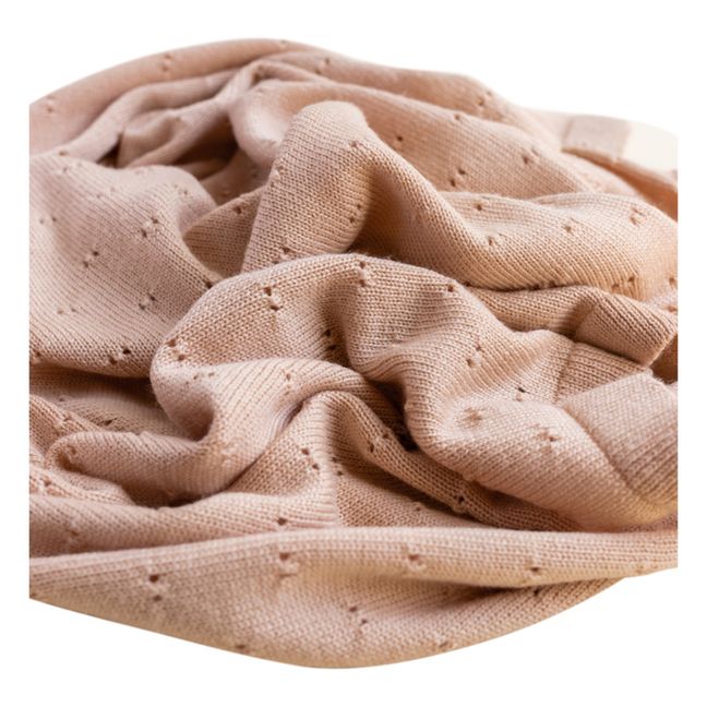 Bibi Pointelle Merino Wool Blanket | Pale pink