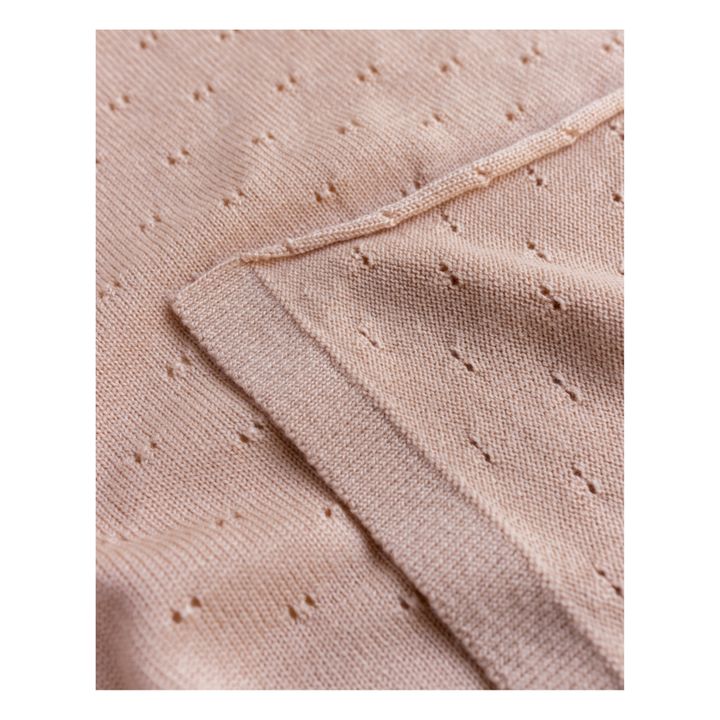 Manta de lana merina Bibi Pointelle | Rosa Palo- Imagen del producto n°5