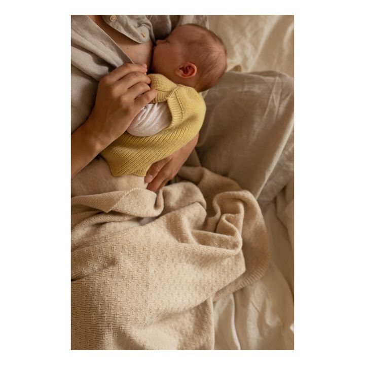 Dora Merino Wool Blanket | Cream- Product image n°1