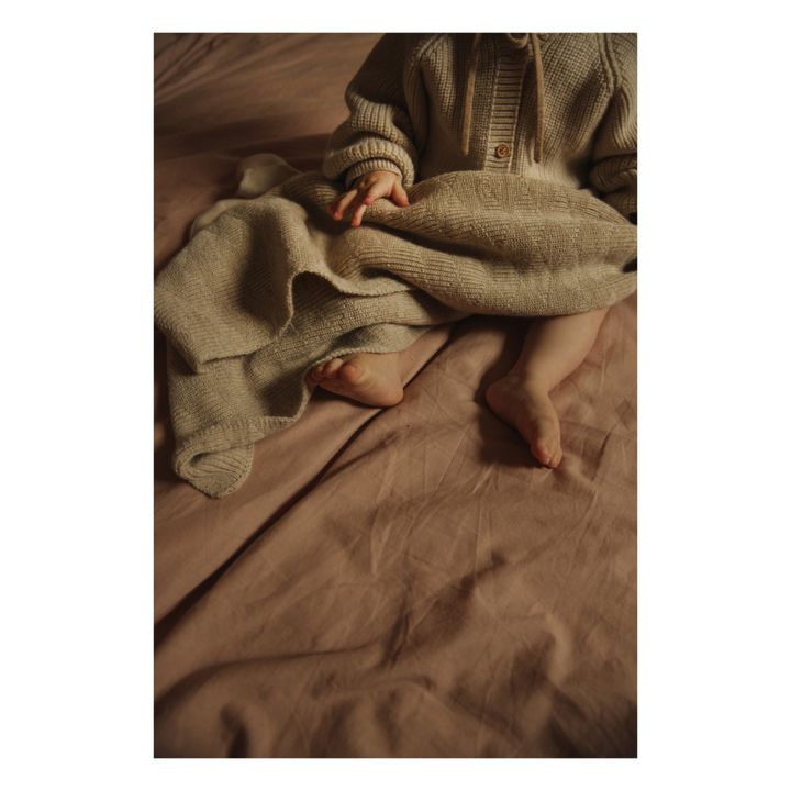 Manta de lana de cordero Merino Herbie | Beige- Imagen del producto n°1