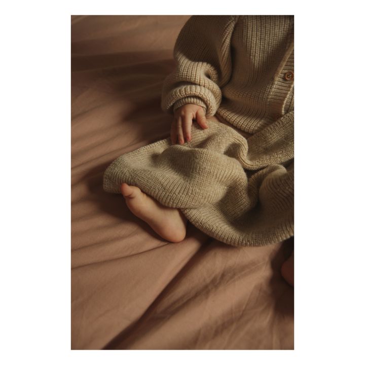 Manta de lana de cordero Merino Herbie | Beige- Imagen del producto n°2