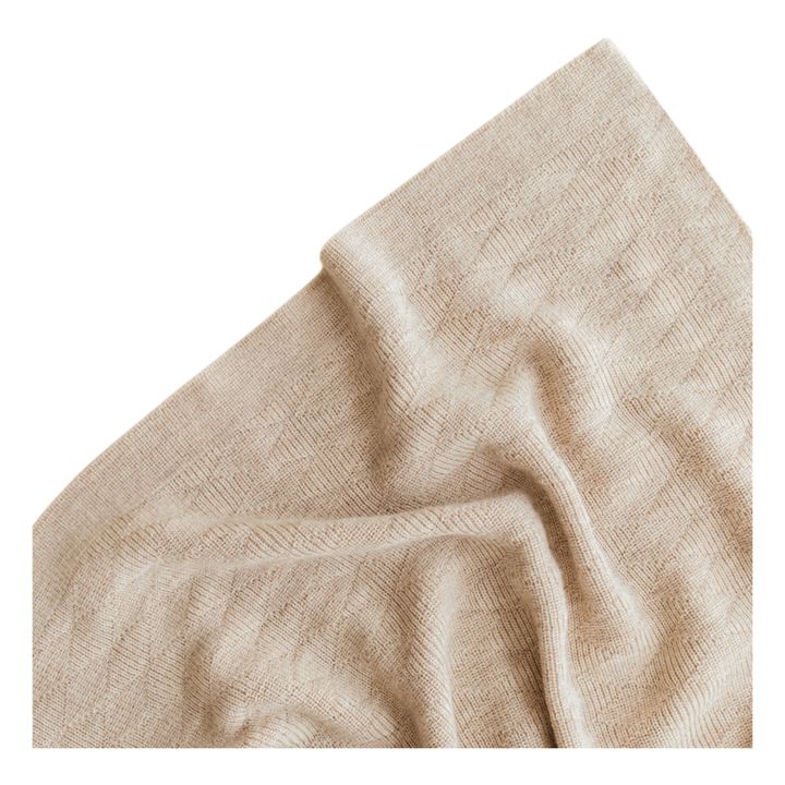 Manta de lana de cordero Merino Herbie | Beige- Imagen del producto n°4