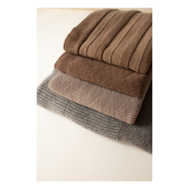 Herbie Merino Lamb Wool Blanket | Taupe brown