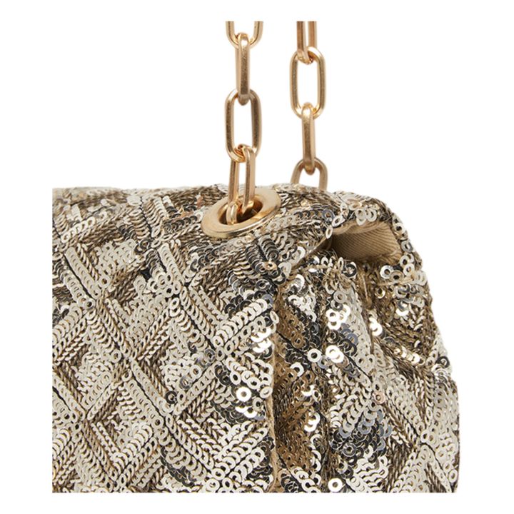 Nano Moon Sequins and Leather Bag | Or- Product image n°4