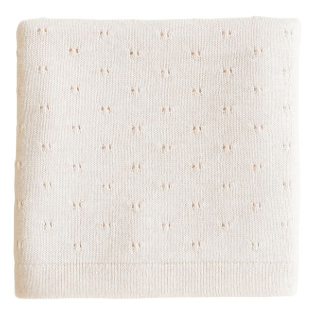Bibi Pointelle Merino Wool Blanket | Cream