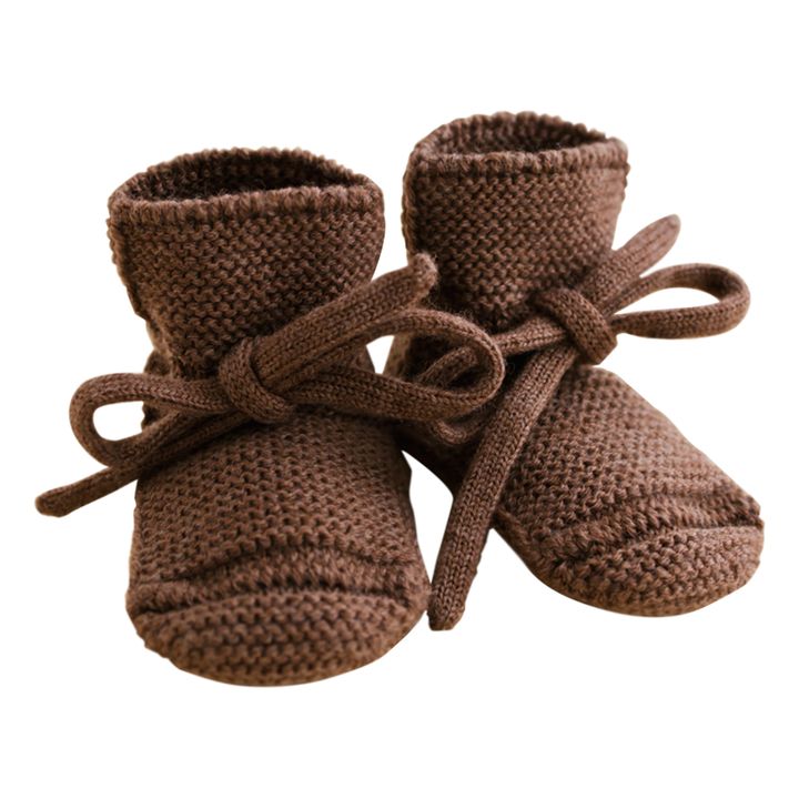 Zapatillas de lana merina | Chocolate- Imagen del producto n°0