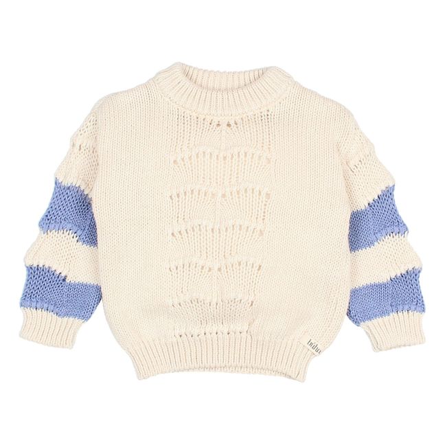 Fancy Striped Baby Sweater | Ecru