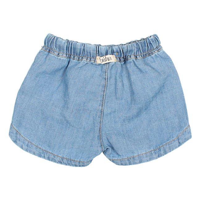 Denim Linen Shorts | Denim blue