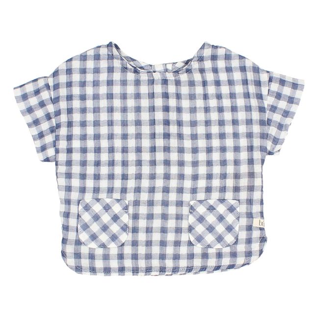Blouse Poches Vichy | Azul