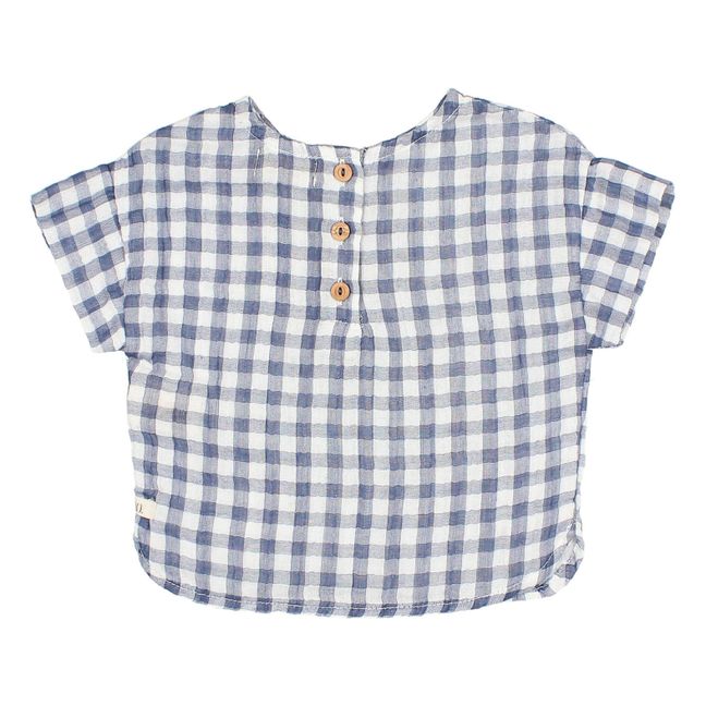 Blouse Poches Vichy | Azul