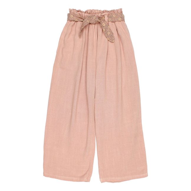 Fluid Linen Trousers | Dusty Pink