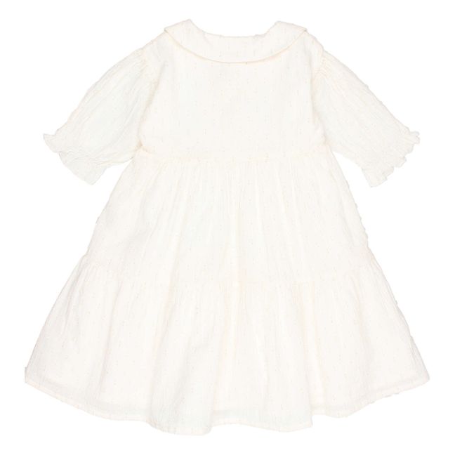 Kleid Plumetis mit Pailletten | Weiß