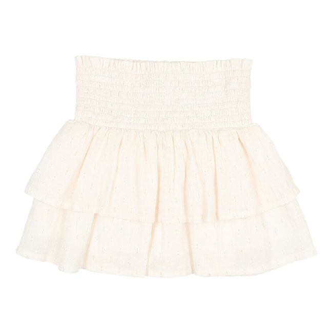 Sequined Plumetis Skirt | White