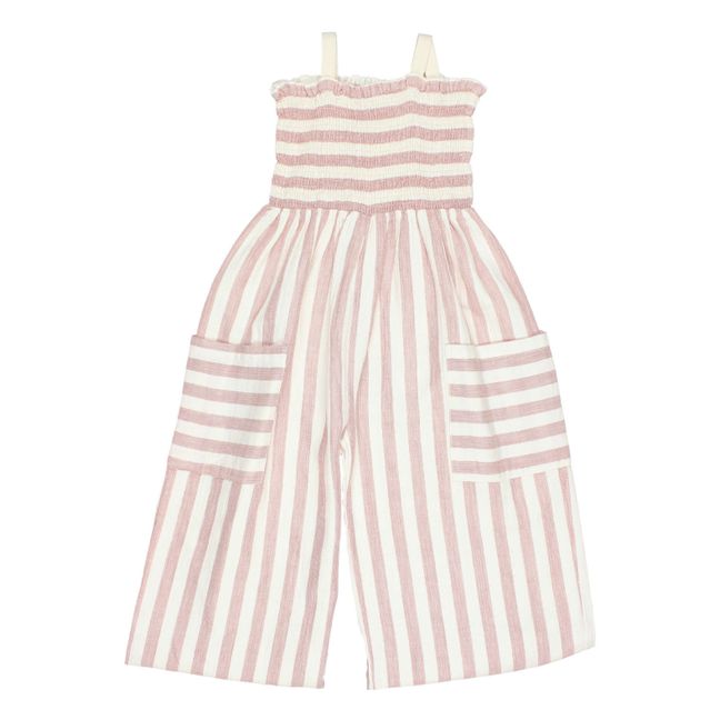 Striped chiffon jumpsuit | Dusty Pink