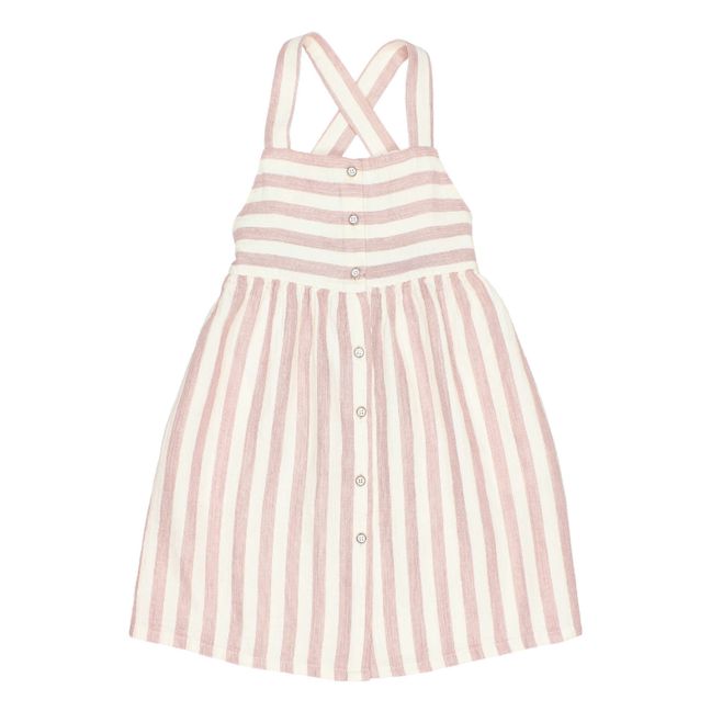 Striped Chiffon Dress | Dusty Pink