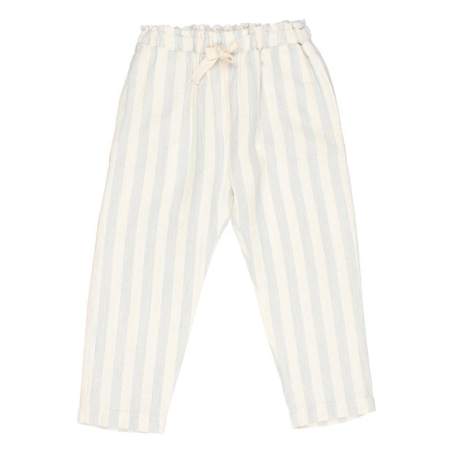 Striped Chiffon Trousers | Gris galet