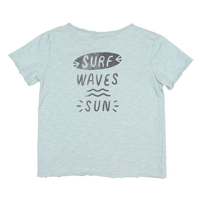 T-shirt Surf Coton Flammé | Bleu Vert