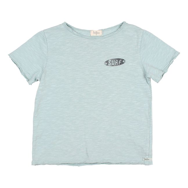 T-shirt Surf Coton Flammé | Bleu Vert