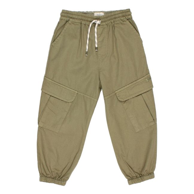 Pantaloni cargo in cotone biologico | Verde militare