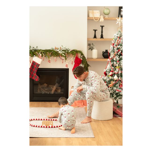 Pyjama aus Bio-Baumwolle Weihnachtsmann | Grau Meliert