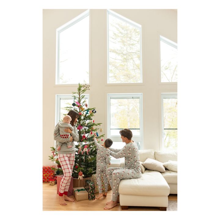 Pijama de algodón ecológico Calcetines de Navidad | Blanco- Imagen del producto n°2