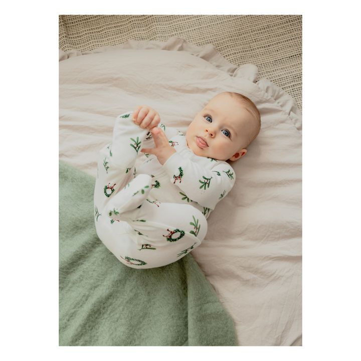 Pijama de una pieza Corona de algodón orgánico | Blanco- Imagen del producto n°1