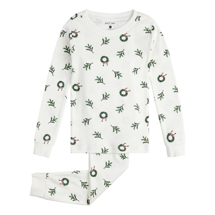 Pijama Corona de algodón ecológico | Blanco- Imagen del producto n°0