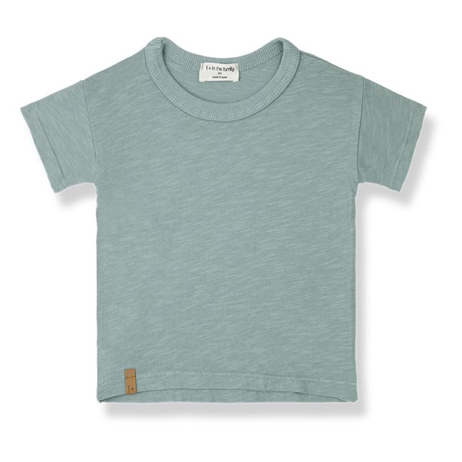Aldos T-Shirt Baumwolle Geflammt | Blaugrün