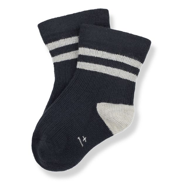 Rodolfo Striped Socks | Charcoal grey