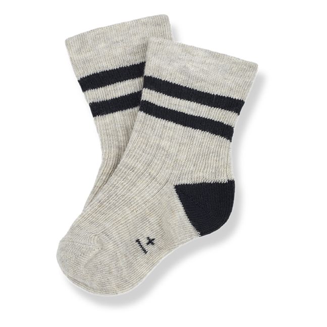 Rodolfo Striped Socks | Charcoal grey