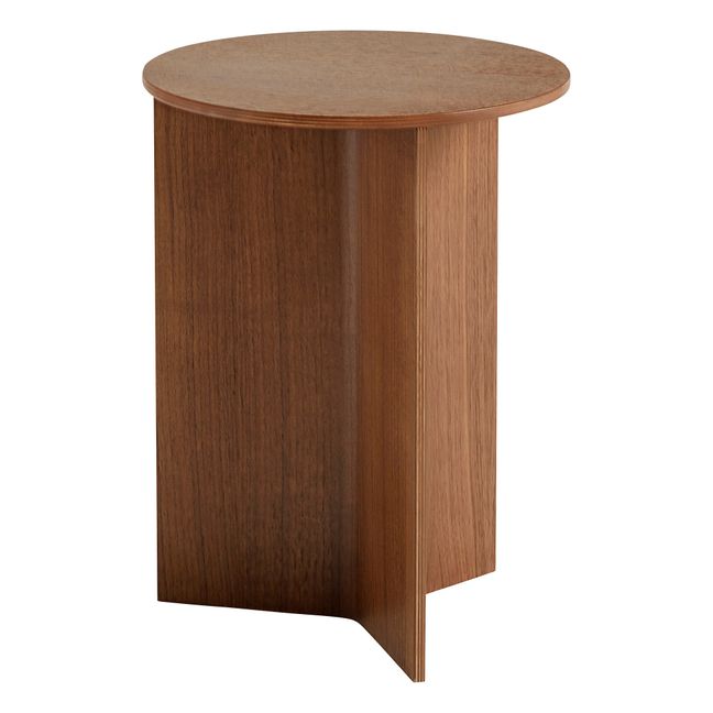 Mesa redonda auxiliar Slit de madera | Walnut